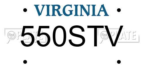 550STV Virginia License Plate
