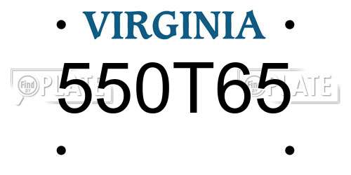 550T65 Virginia License Plate
