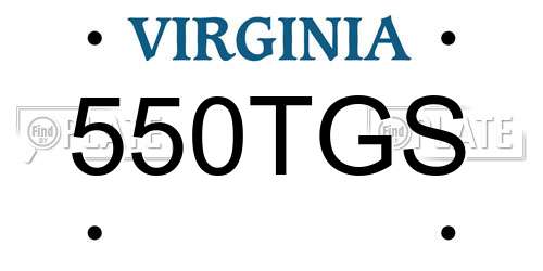 550TGS Virginia License Plate