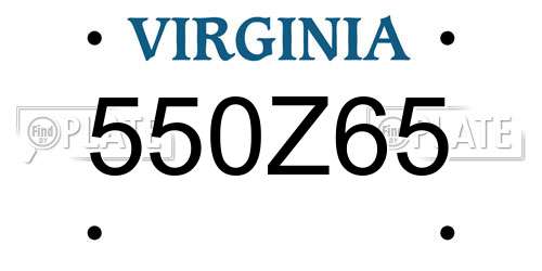 550Z65 Virginia License Plate