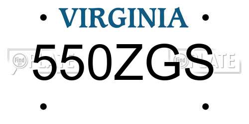 550ZGS Virginia License Plate