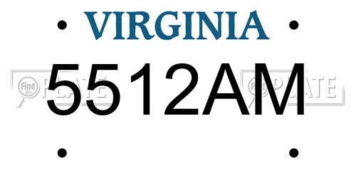 5512AM Virginia License Plate