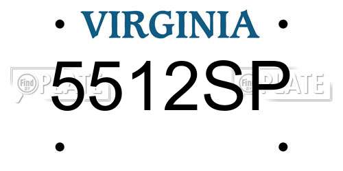 5512SP Virginia License Plate