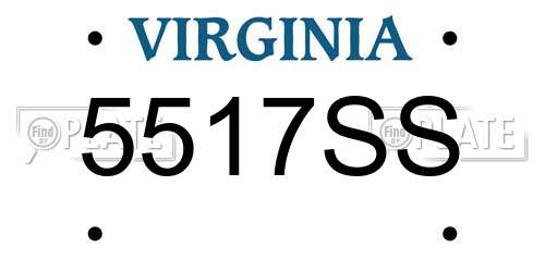 5517SS Virginia License Plate