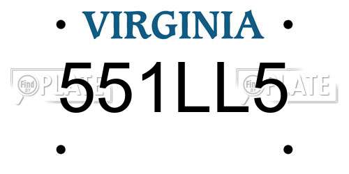 551LL5 Virginia License Plate