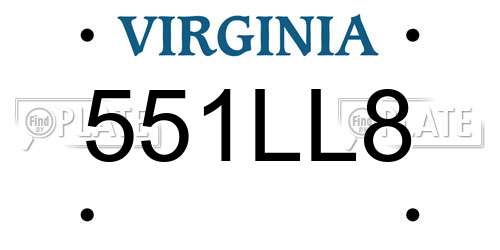 551LL8 Virginia License Plate