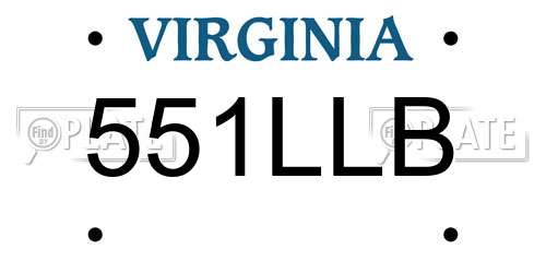 551LLB Virginia License Plate