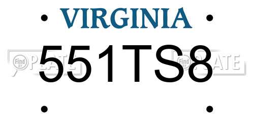 551TS8 Virginia License Plate