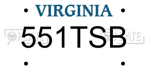 551TSB Virginia License Plate