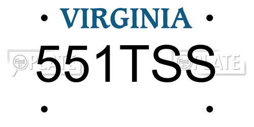 551TSS Virginia License Plate