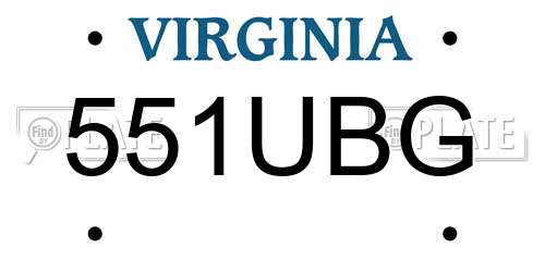 551UBG Virginia License Plate