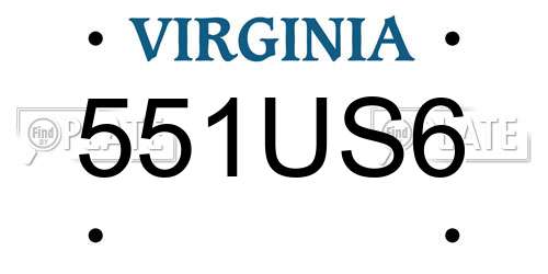551US6 Virginia License Plate