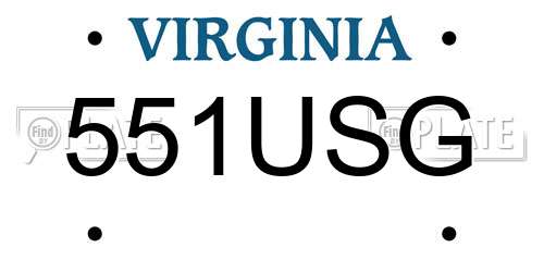 551USG Virginia License Plate