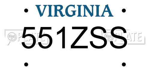 551ZSS Virginia License Plate