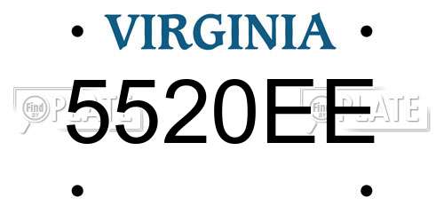 5520EE Virginia License Plate