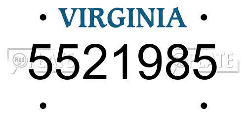 5521985 Virginia License Plate