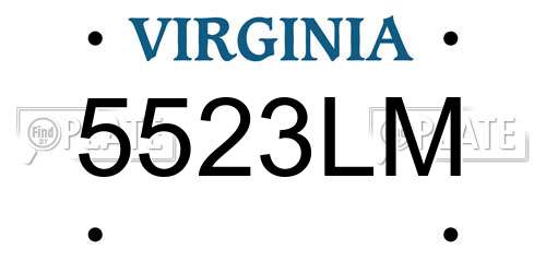 5523LM Virginia License Plate