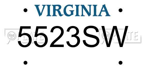 5523SW Virginia License Plate