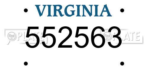 552563 Virginia License Plate