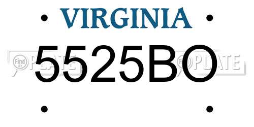 5525BO Virginia License Plate