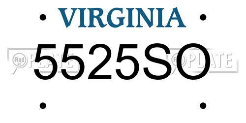 5525SO Virginia License Plate