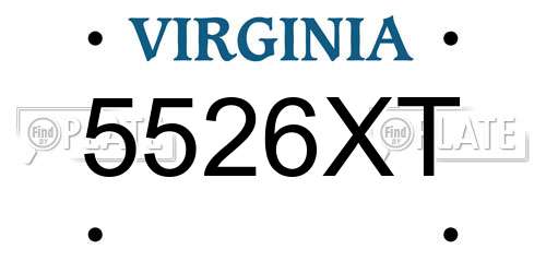 5526XT Virginia License Plate