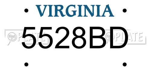 5528BD Virginia License Plate