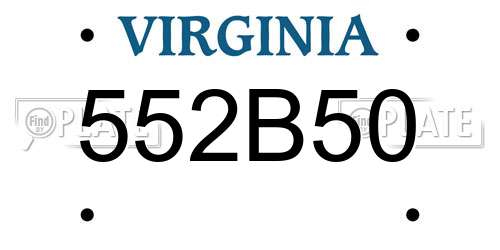 552B50 Virginia License Plate