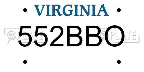 552BBO Virginia License Plate