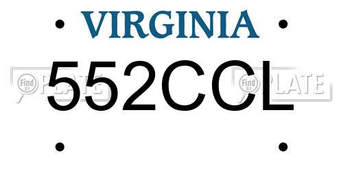 552CCL Virginia License Plate