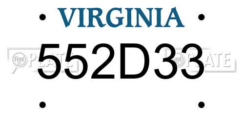 552D33 Virginia License Plate