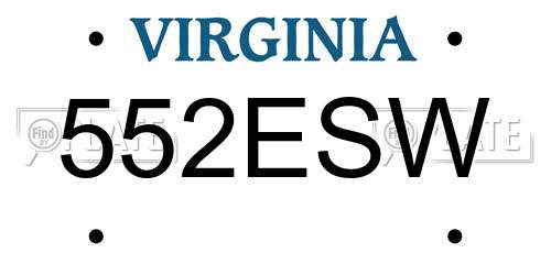 552ESW Virginia License Plate