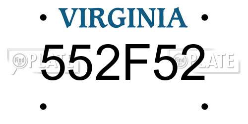 552F52 Virginia License Plate