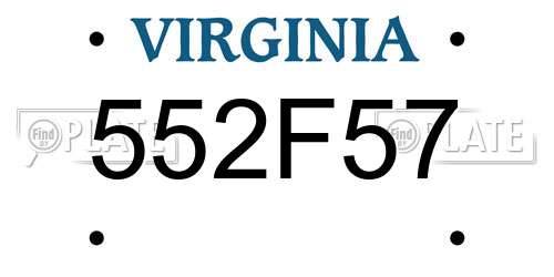 552F57 Virginia License Plate