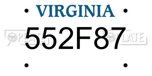 552F87 Virginia License Plate
