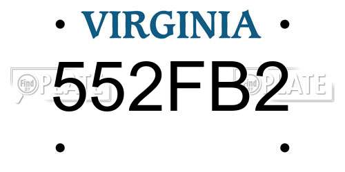 552FB2 Virginia License Plate