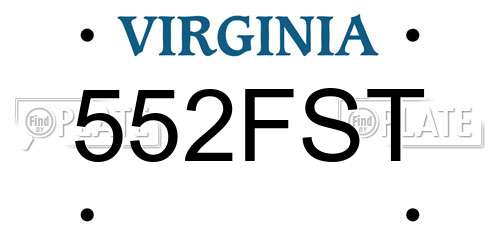552FST Virginia License Plate
