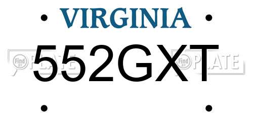 552GXT Virginia License Plate