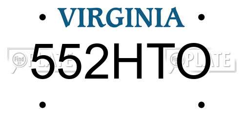 552HTO Virginia License Plate