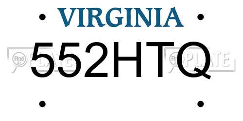 552HTQ Virginia License Plate