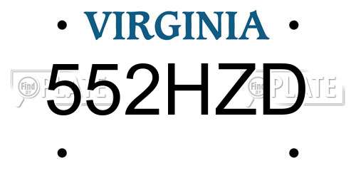 552HZD Virginia License Plate