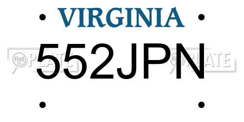 552JPN Virginia License Plate