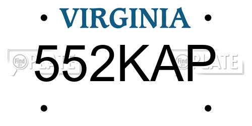 552KAP Virginia License Plate