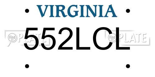 552LCL Virginia License Plate