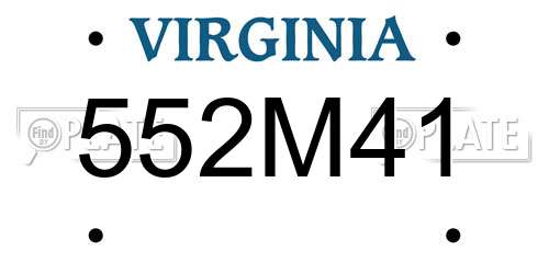 552M41 Virginia License Plate