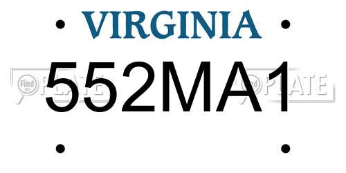552MA1 Virginia License Plate