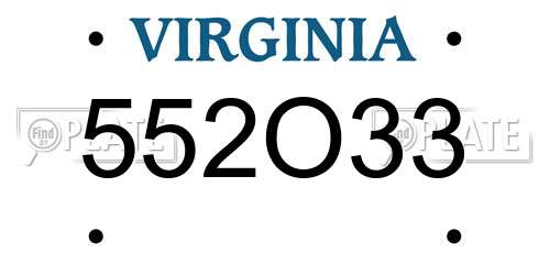552O33 Virginia License Plate