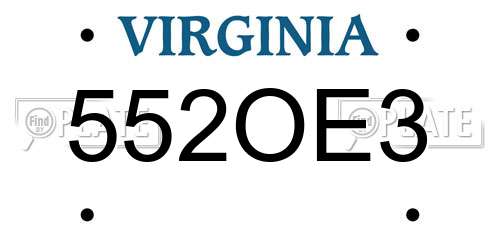 552OE3 Virginia License Plate