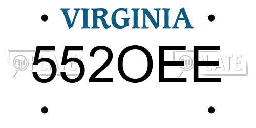 552OEE Virginia License Plate