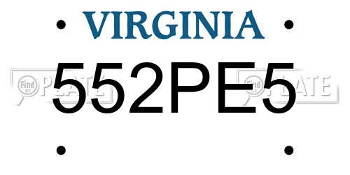 552PE5 Virginia License Plate
